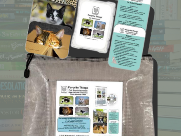 Image of zippered kit with photo cards of cats